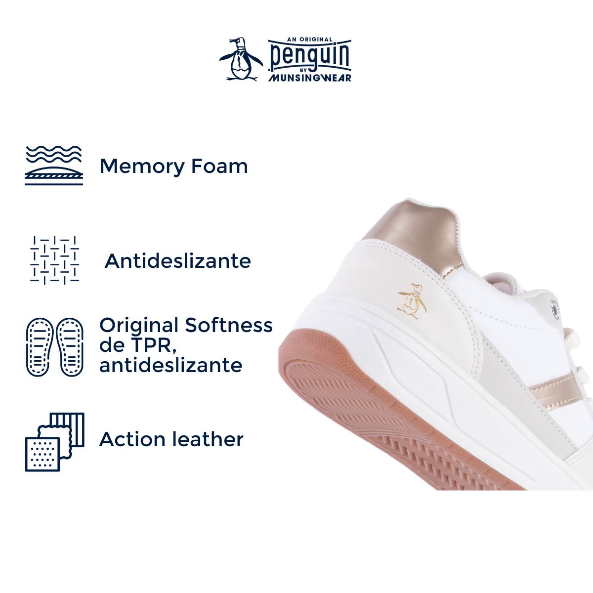Foto 5 pulgar | Tenis Original Penguin Style Elsie Beige