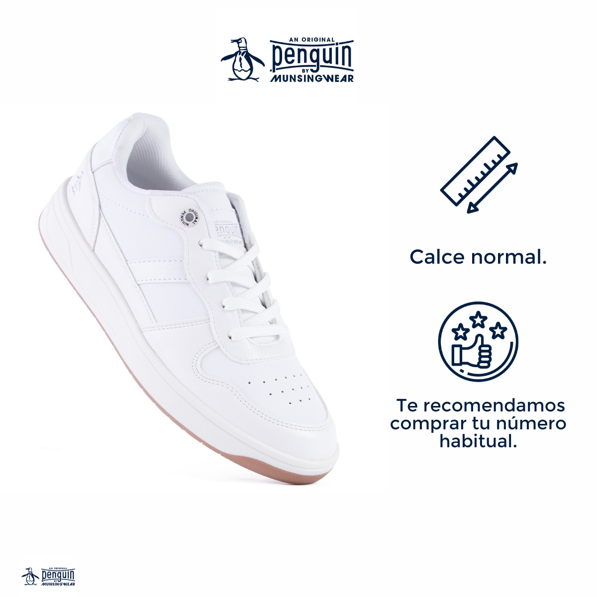 Foto 4 pulgar | Tenis Original Penguin Style Elsie Blanco