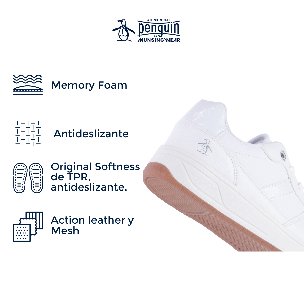 Foto 5 pulgar | Tenis Original Penguin Style Elsie Blanco