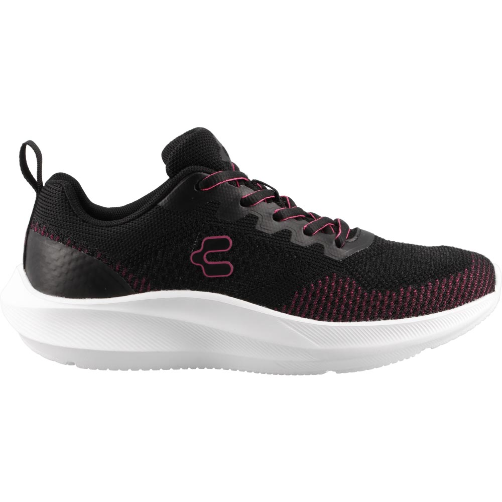Foto 3 pulgar | Tenis Dama Deportivos Charly 43023 Negro/fiusha Comodos Casuales Talla 22 A 27 E