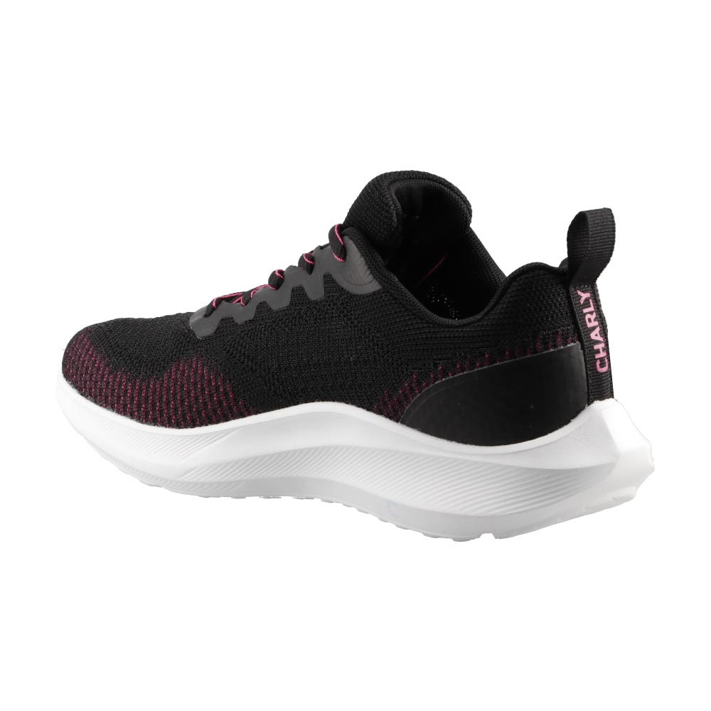 Foto 5 pulgar | Tenis Dama Deportivos Charly 43023 Negro/fiusha Comodos Casuales Talla 22 A 27 E