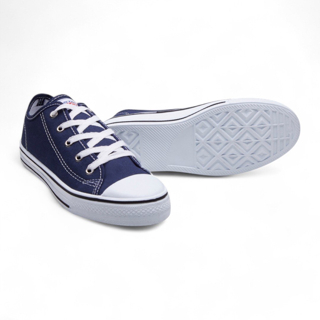 Foto 4 pulgar | Tenis Calzado Watanabe Azul Plano Con Costuras