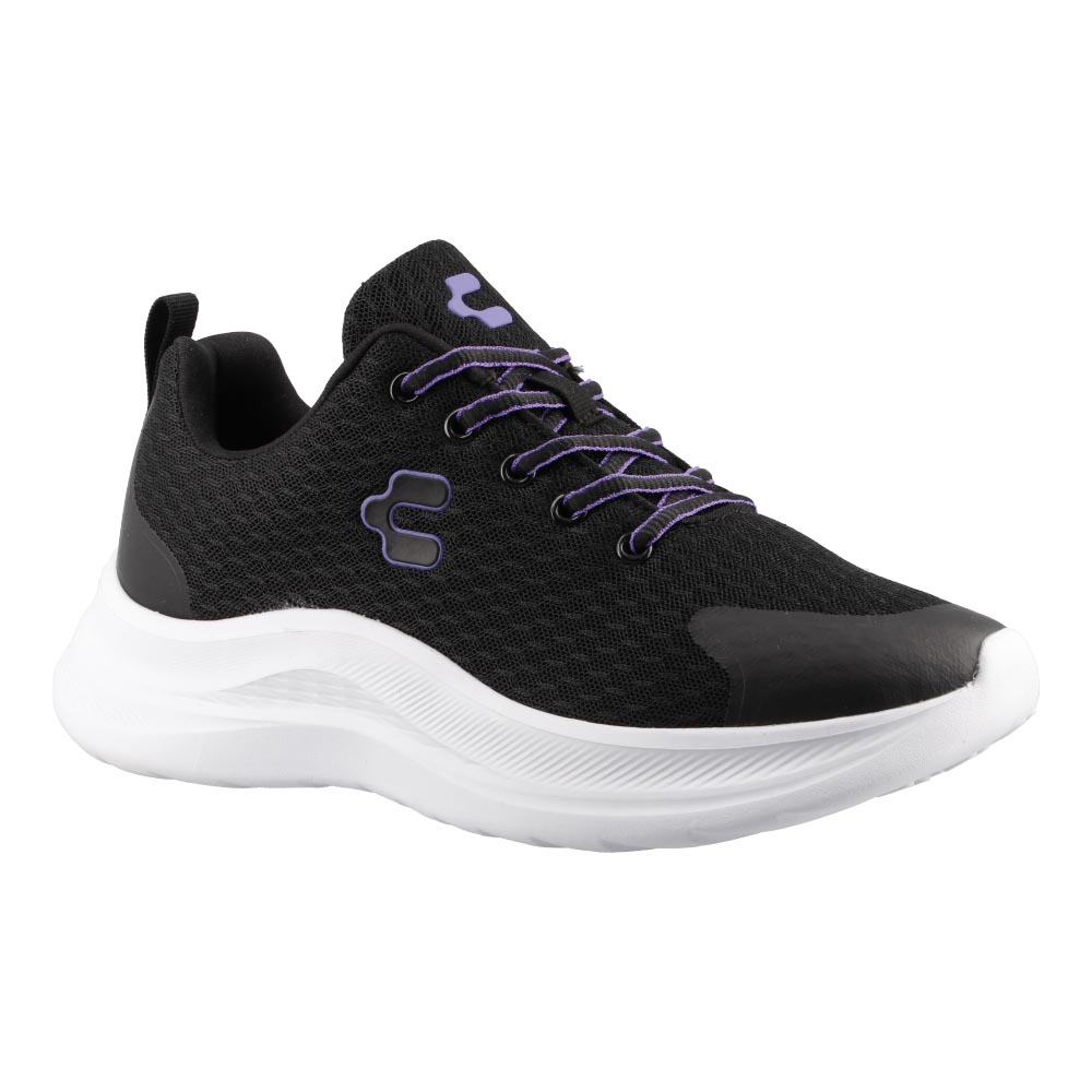 Foto 2 | Tenis Deportivo Mujer Charly 43026 Negro Entrenamiento Comodos Originales Talla 22 A 27 E
