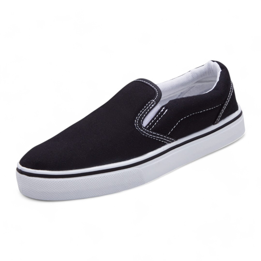 Tenis Calzado Watanabe Negro Sin Agujetas