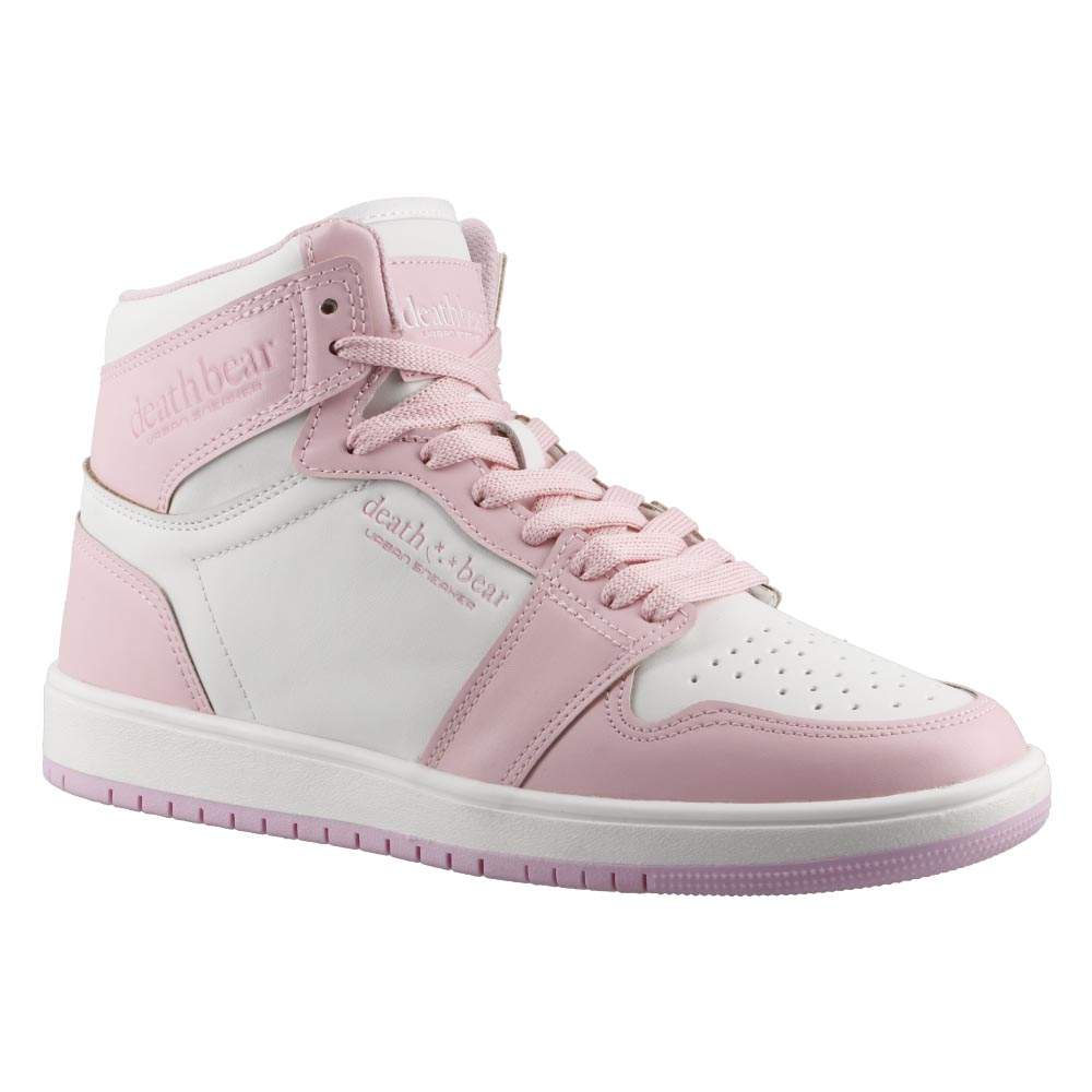 Foto 2 pulgar | Tenis Mujer Death Bear 333 Blanco/rosa Tipo Bota Urbanos Casual Dama Talla 22 A 25.5 M