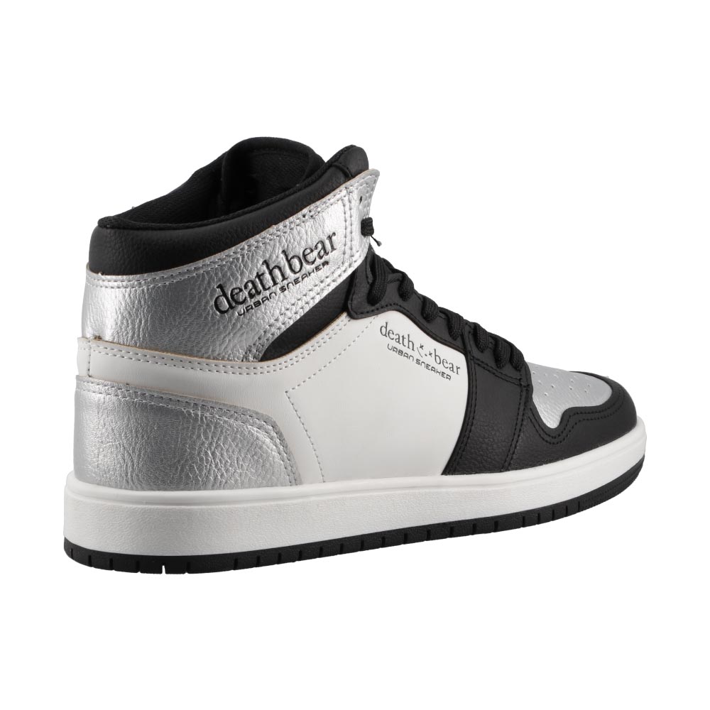 Foto 4 pulgar | Tenis Mujer Death Bear 333 Negro / Plata Tipo Bota Urbanos Casual Dama Talla 22 A 25.5 M