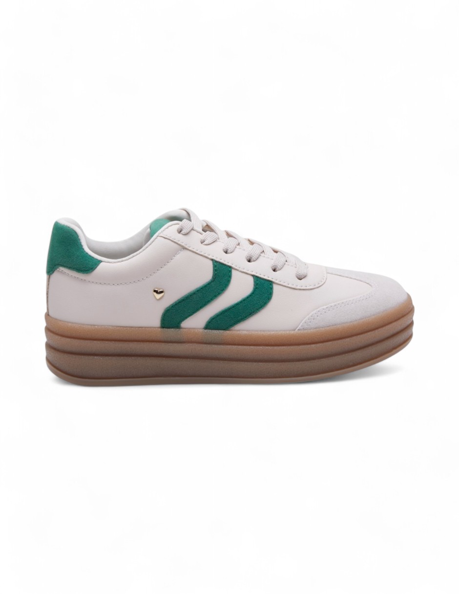 Foto 3 pulgar | Tenis Calzado Watanabe Color Multicolor Blanco Con Verde