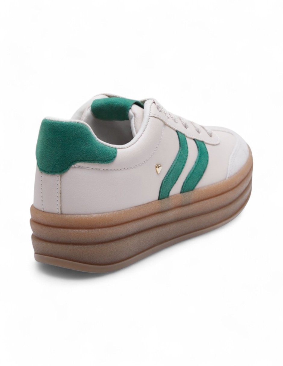 Foto 4 | Tenis Calzado Watanabe Color Multicolor Blanco Con Verde