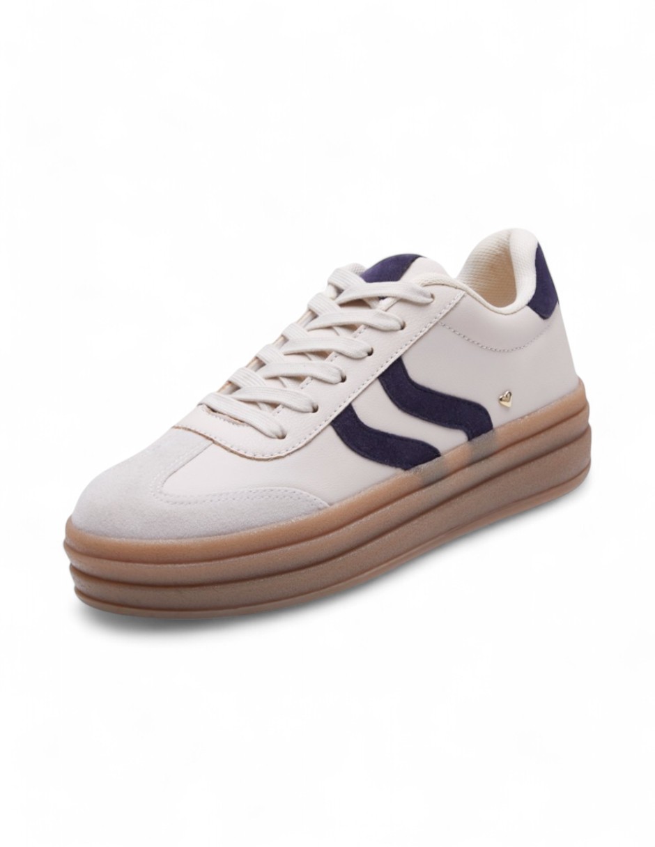 Foto 2 pulgar | Tenis Calzado Watanabe Color Multicolor Blanco Con Morado