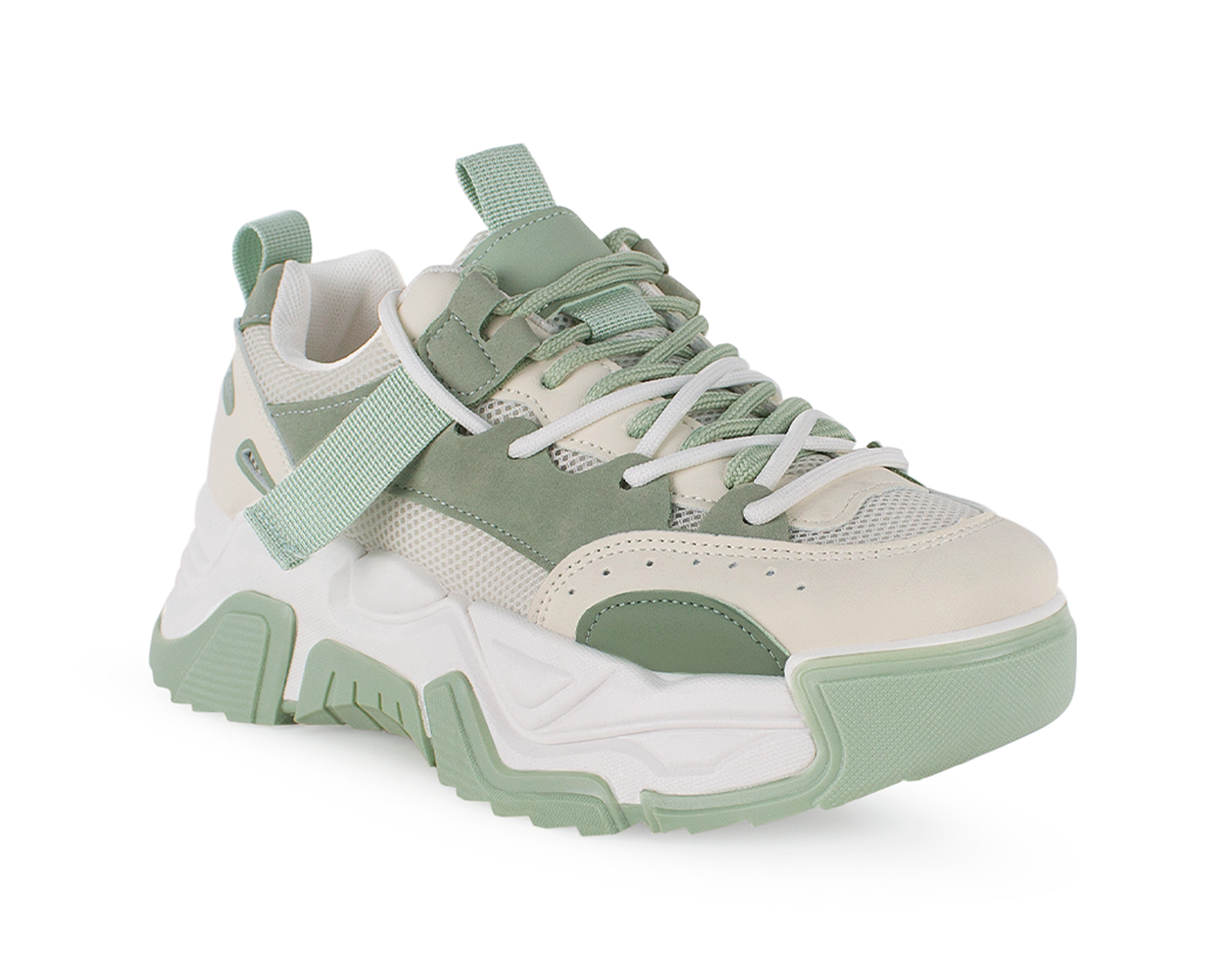 Foto 1 | Tenis Color Verde Chunky Material Sintetico