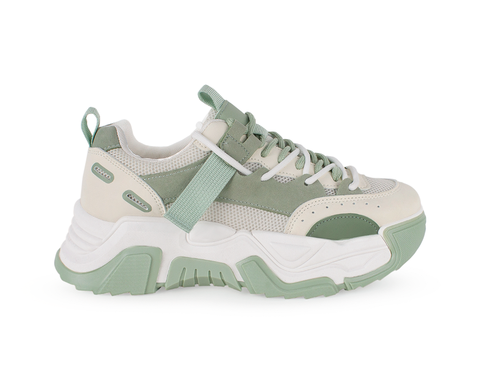 Foto 2 | Tenis Color Verde Chunky Material Sintetico