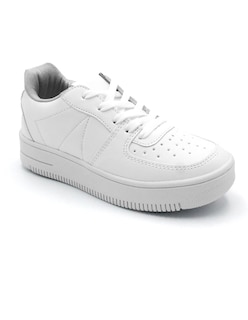 Foto 1 | Tenis Con Cordones Exterior Piel Vegana Color Blanco Para Mujer De Rbcollection