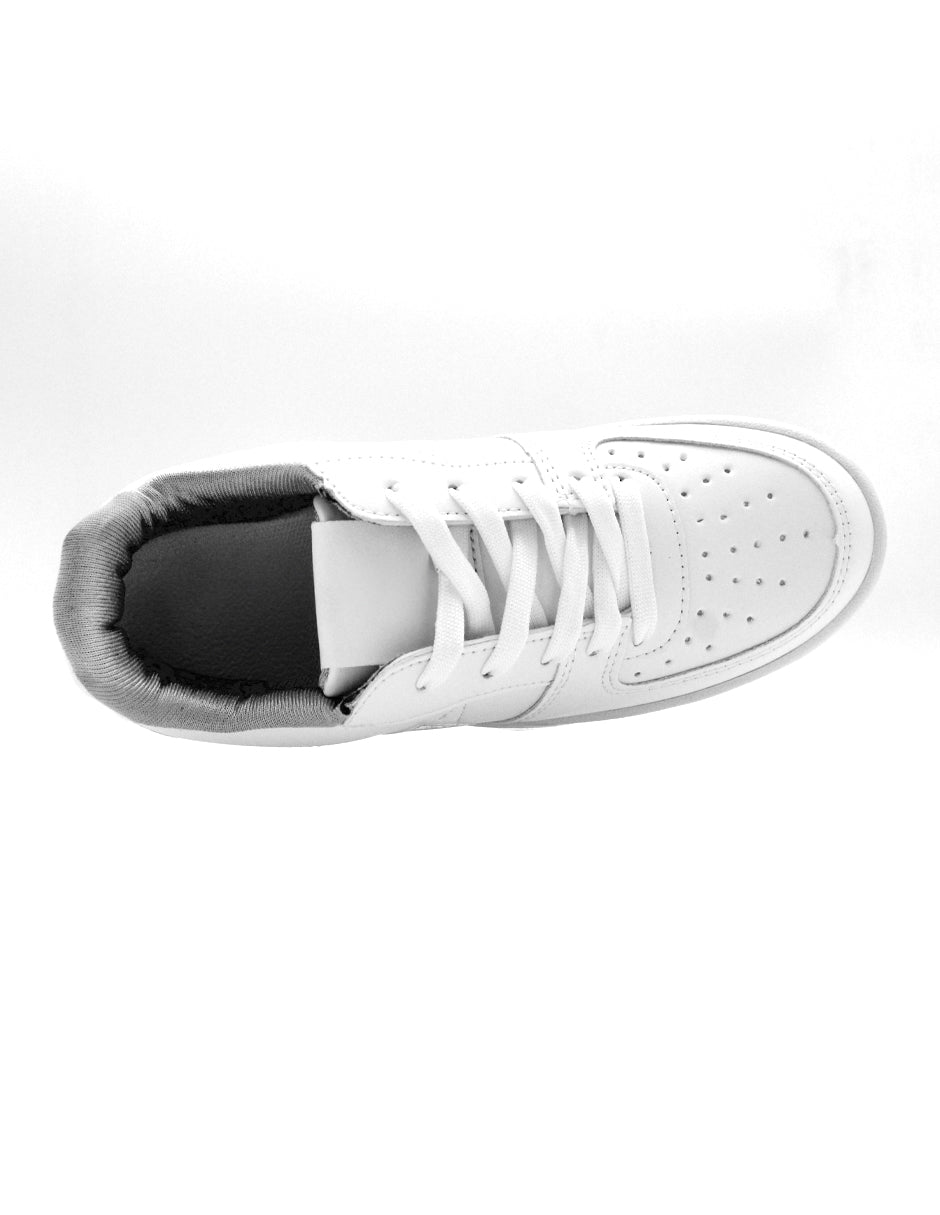 Foto 5 pulgar | Tenis Con Cordones Exterior Piel Vegana Color Blanco Para Mujer De Rbcollection