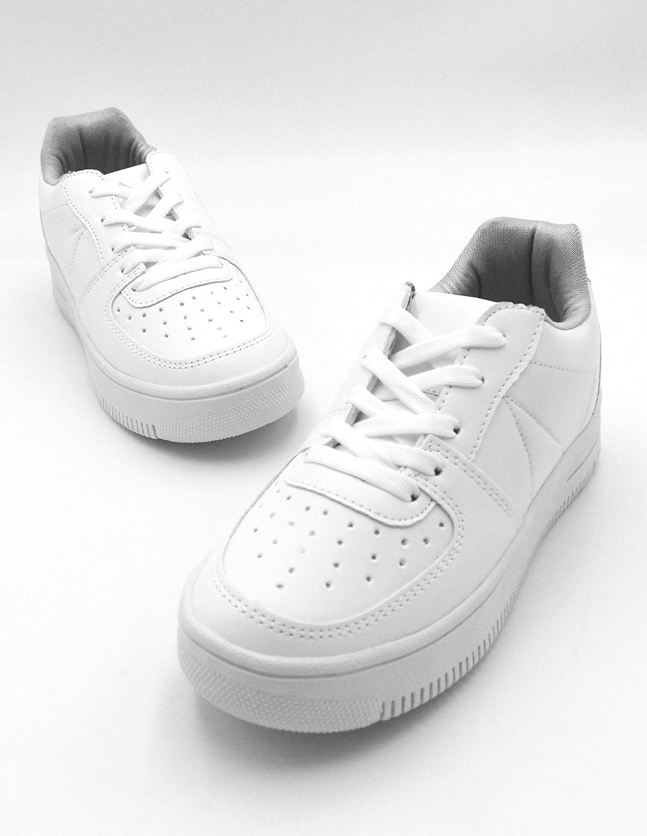 Foto 6 pulgar | Tenis Con Cordones Exterior Piel Vegana Color Blanco Para Mujer De Rbcollection