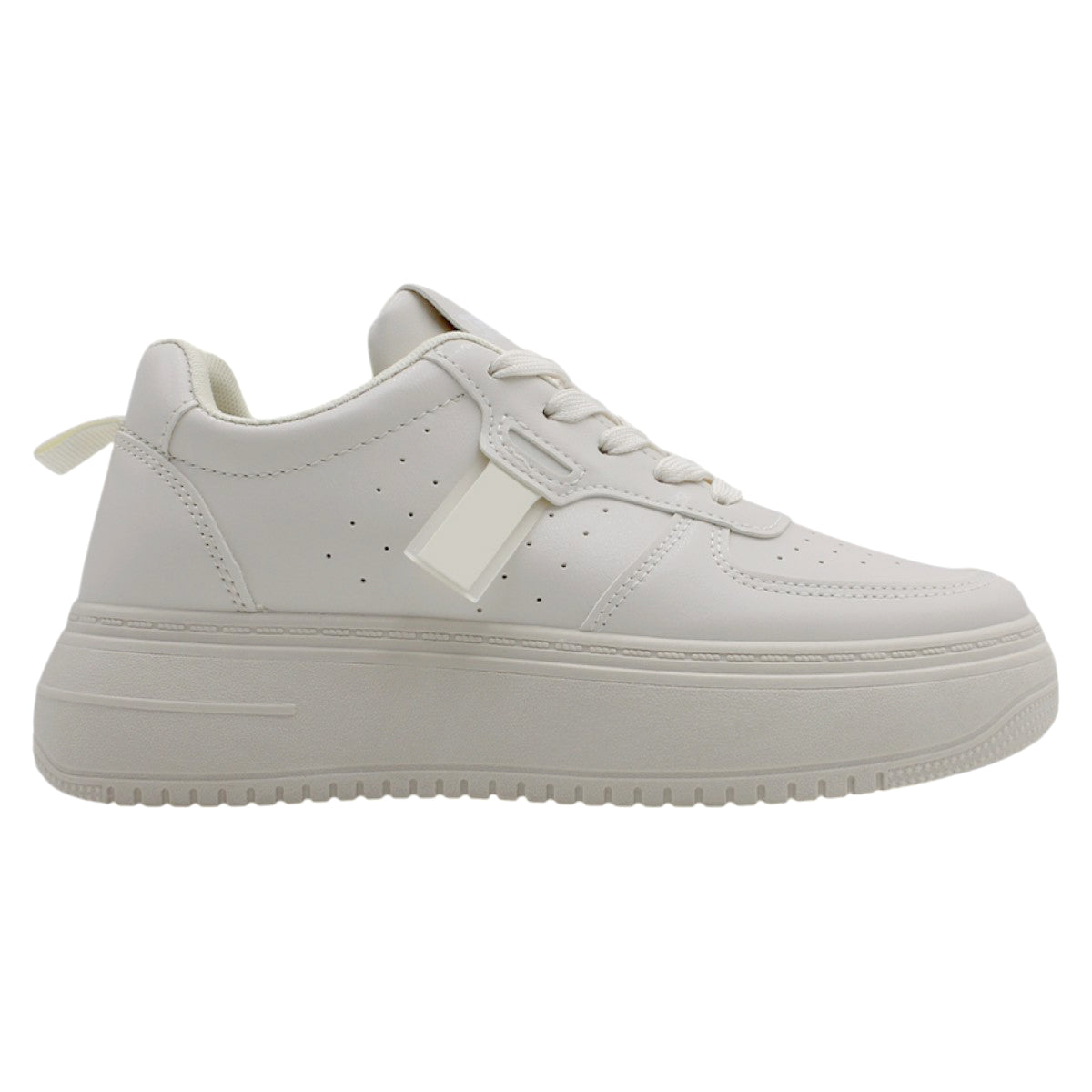 Foto 3 pulgar | Tenis Con Cordones Exterior Piel Vegana Color Beige  Para Mujer De Rbcollection