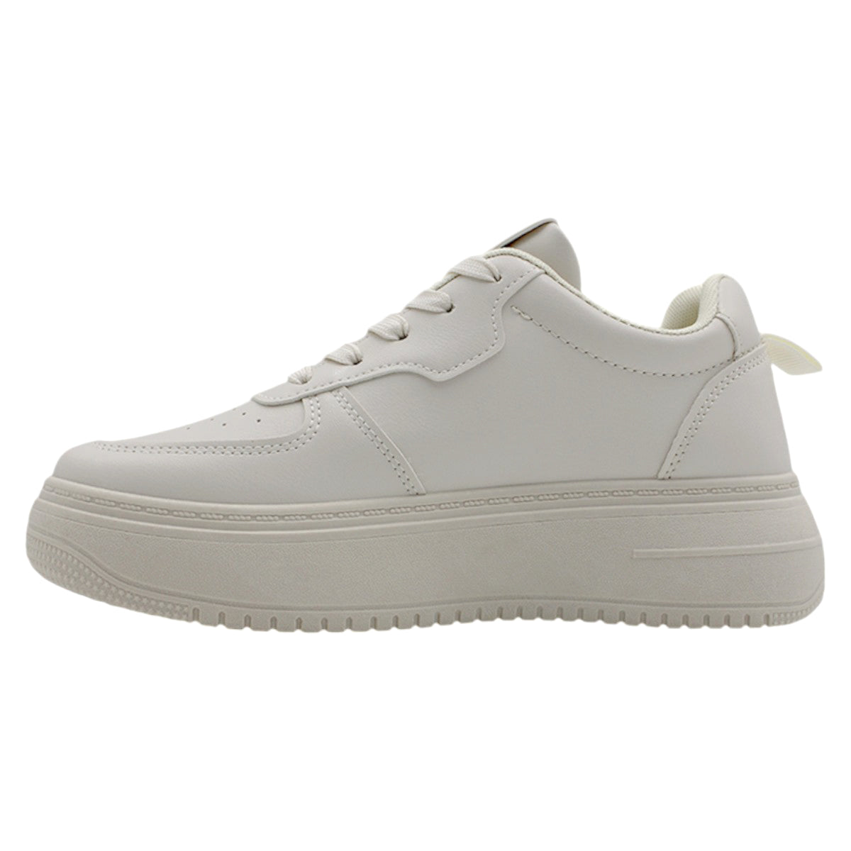 Foto 5 pulgar | Tenis Con Cordones Exterior Piel Vegana Color Beige  Para Mujer De Rbcollection