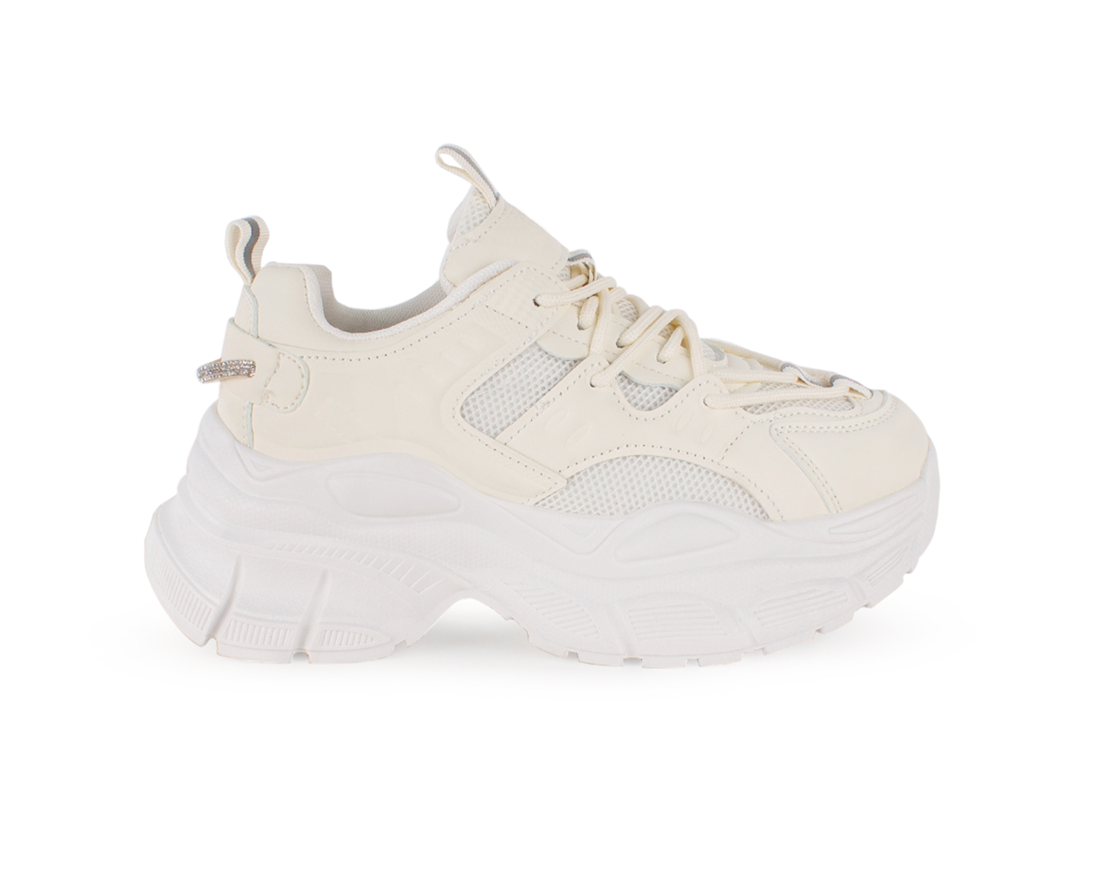 Foto 2 | Tenis Color Beige Chunky Material Sintético