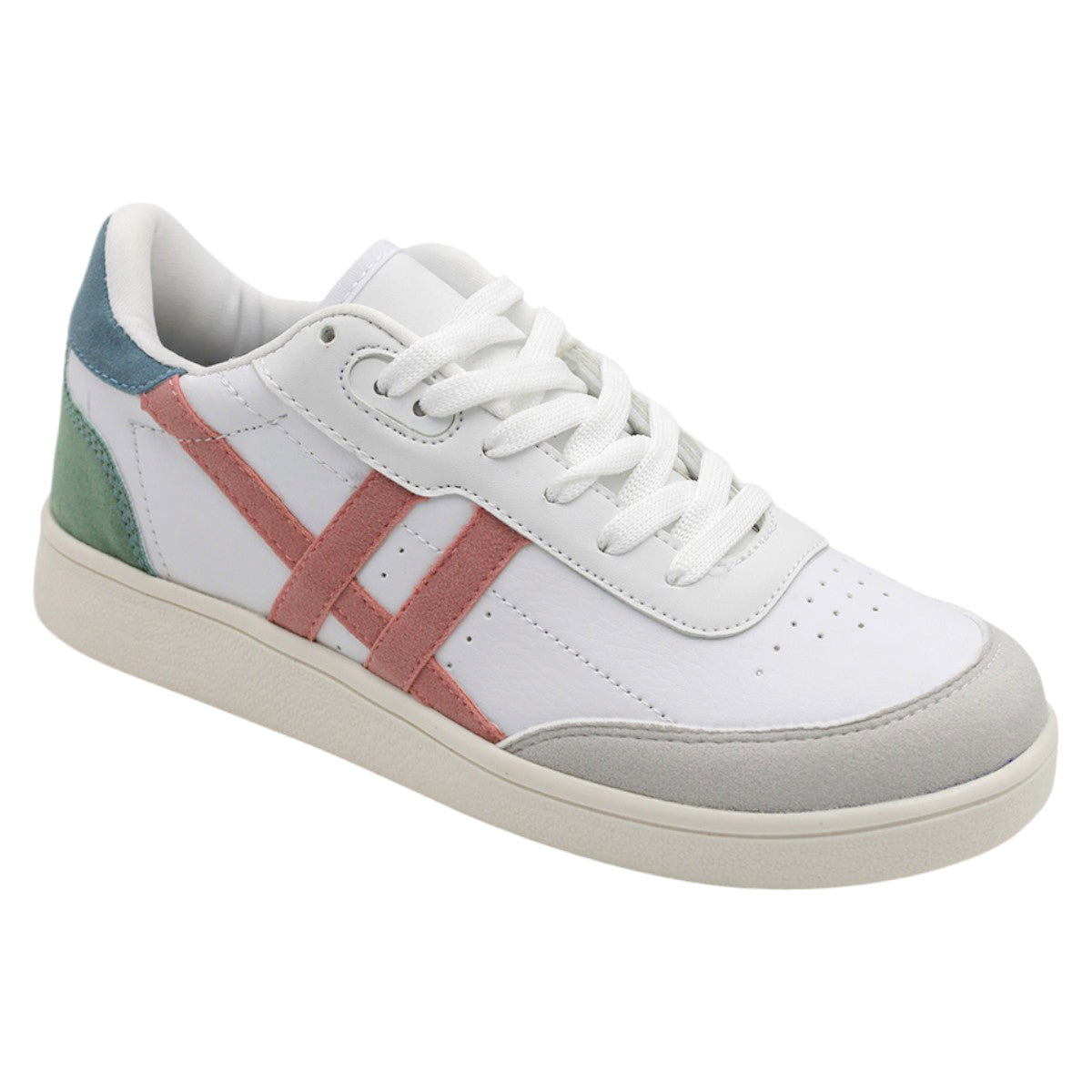 Foto 2 pulgar | Tenis Con Cordones Exterior Piel Vegana Color Blanco Para Mujer De Rbcollection