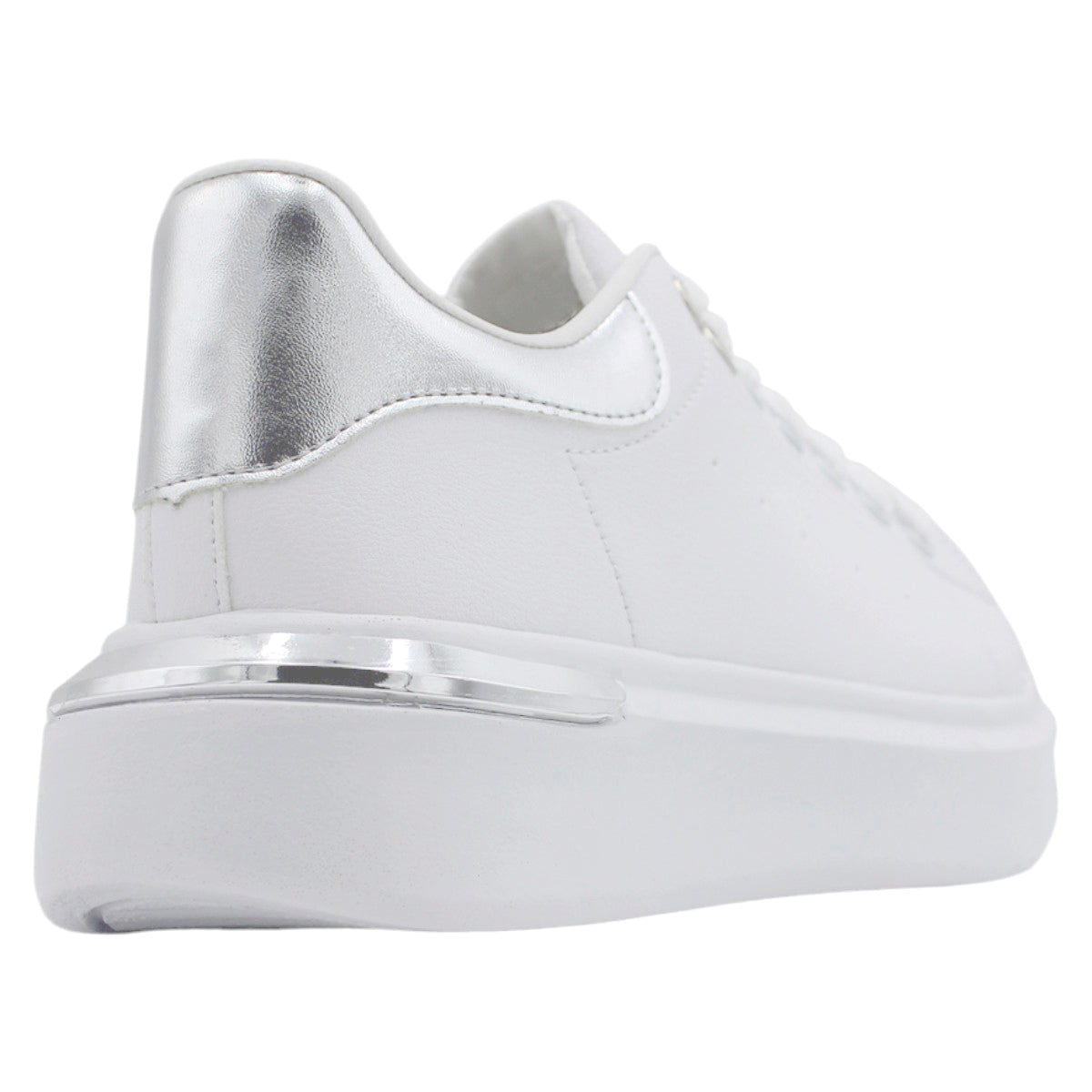 Foto 4 pulgar | Tenis Con Cordones Exterior Piel Vegana Color Blanco Para Mujer De Rbcollection