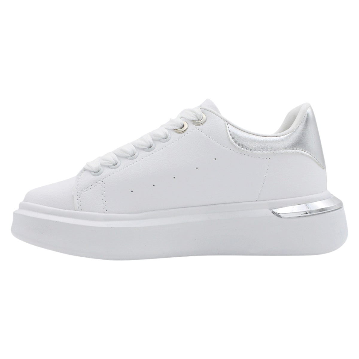 Foto 5 pulgar | Tenis Con Cordones Exterior Piel Vegana Color Blanco Para Mujer De Rbcollection