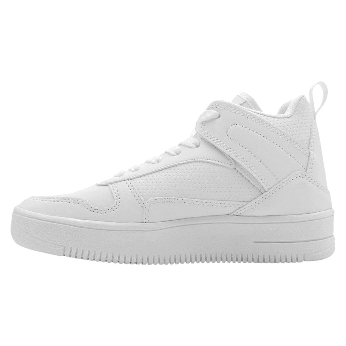 Foto 4 | Tenis Botín Exterior Piel Vegana Color Blanco Para Mujer De Rbcollection