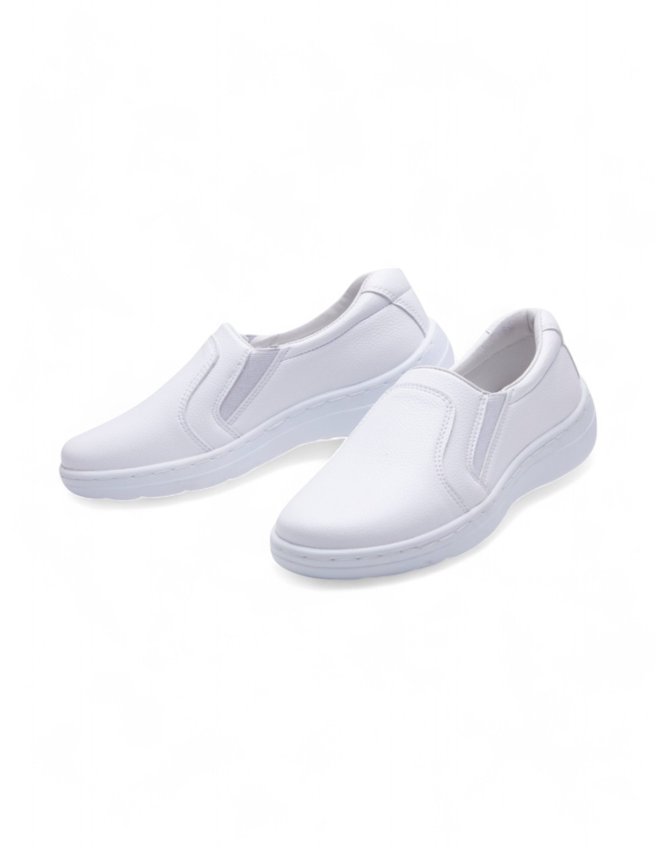 Foto 4 pulgar | Tenis Calzado Watanabe Color Blanco Tipo Piel Elástico