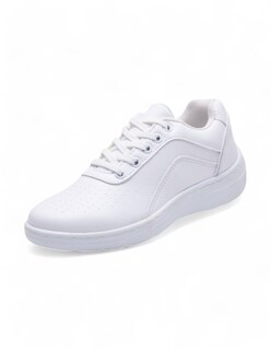 Foto 1 | Tenis Calzado Watanabe Color Blanco Tipo Piel Agujetas