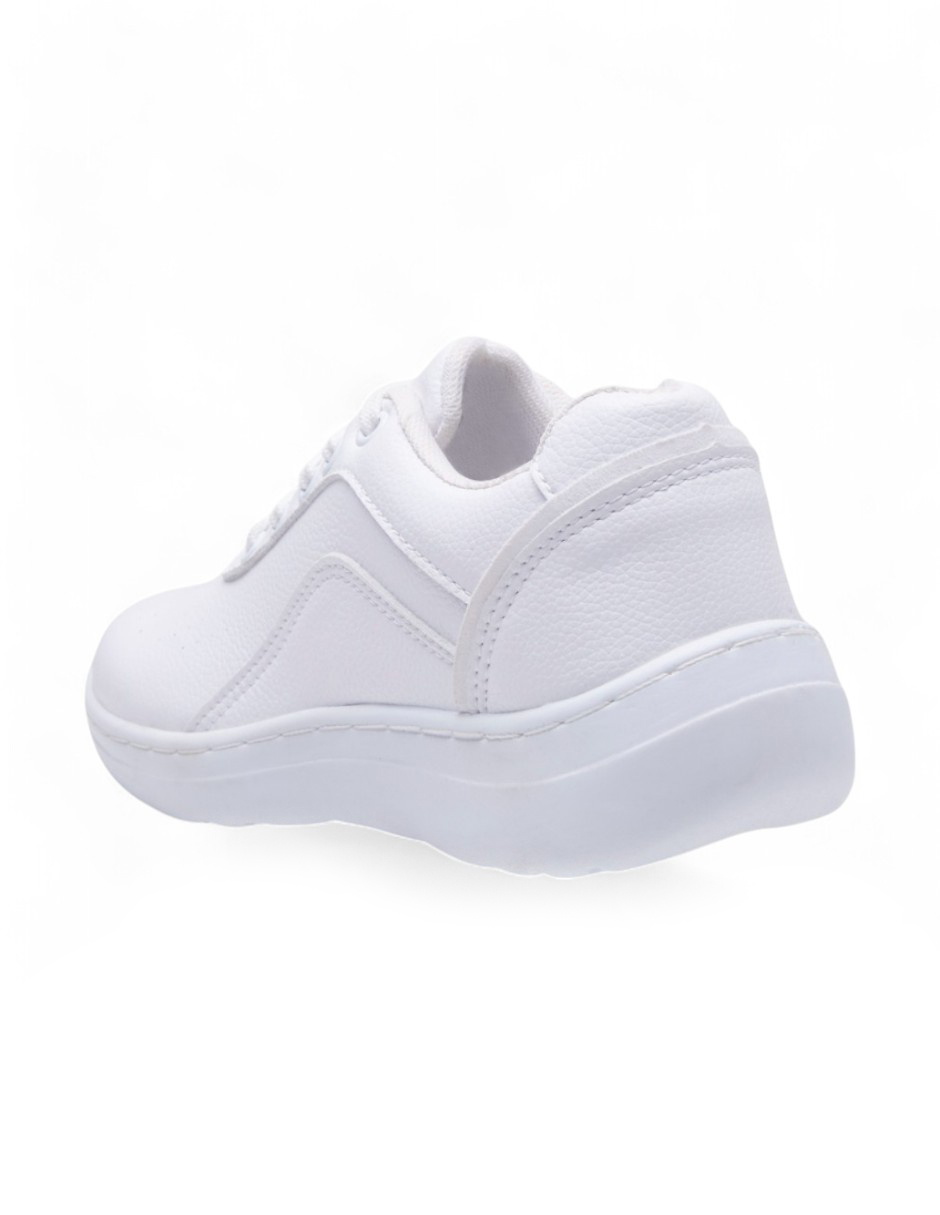 Foto 4 | Tenis Calzado Watanabe Color Blanco Tipo Piel Agujetas