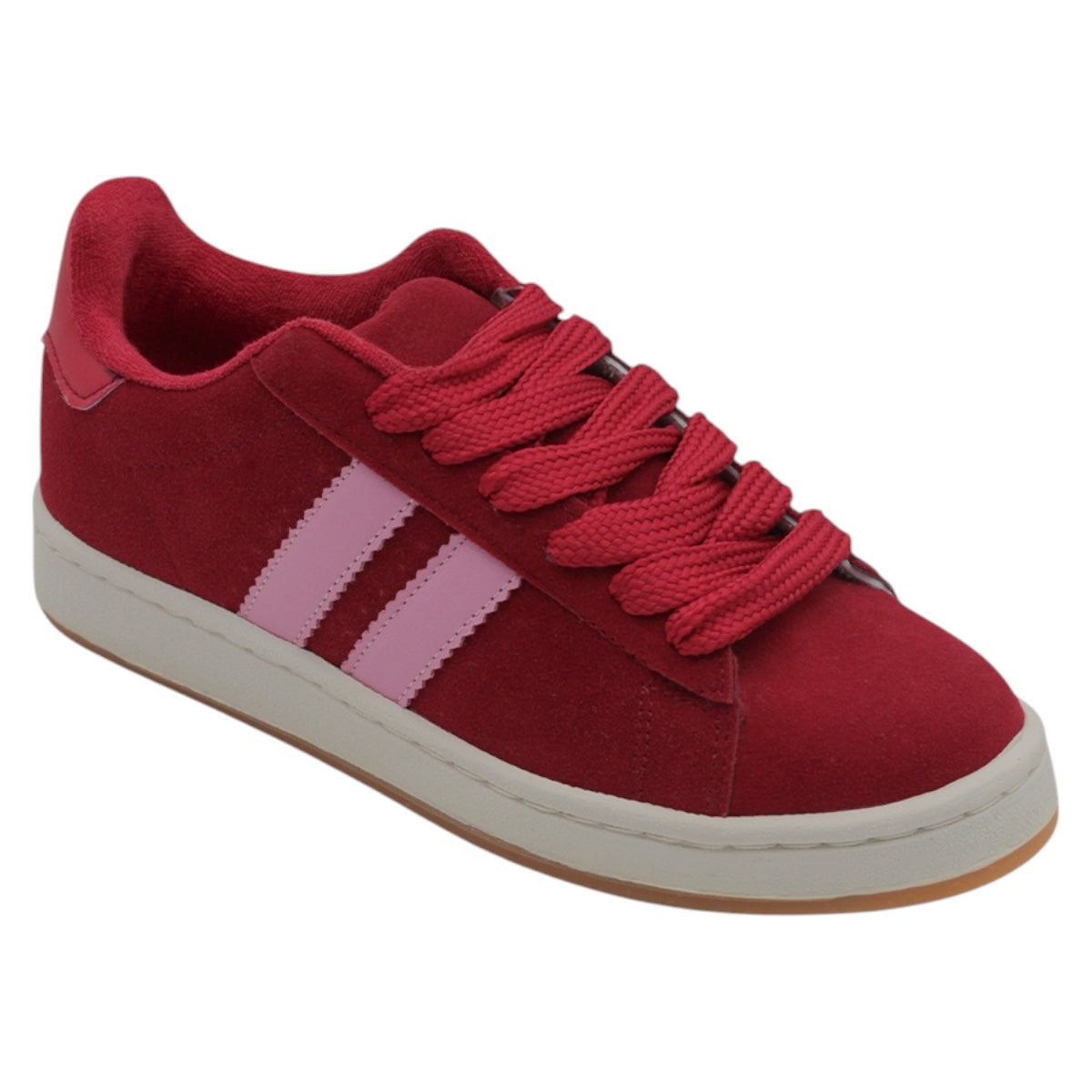 Foto 2 pulgar | Tenis Con Cordones Exterior Gamuza Sintética Color Rojo Para Mujer De Rbcollection