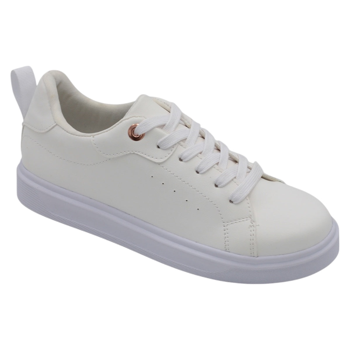 Foto 2 pulgar | Tenis Con Cordones Exterior Sintético Color Blanco Para Mujer De Rbbasics