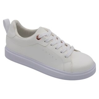 Foto 1 | Tenis Con Cordones Exterior Sintético Color Blanco Para Mujer De Rbbasics