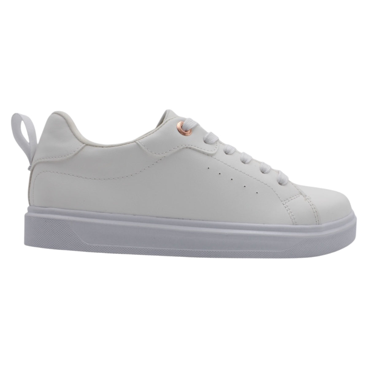 Foto 3 pulgar | Tenis Con Cordones Exterior Sintético Color Blanco Para Mujer De Rbbasics