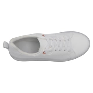 Foto 5 | Tenis Con Cordones Exterior Sintético Color Blanco Para Mujer De Rbbasics