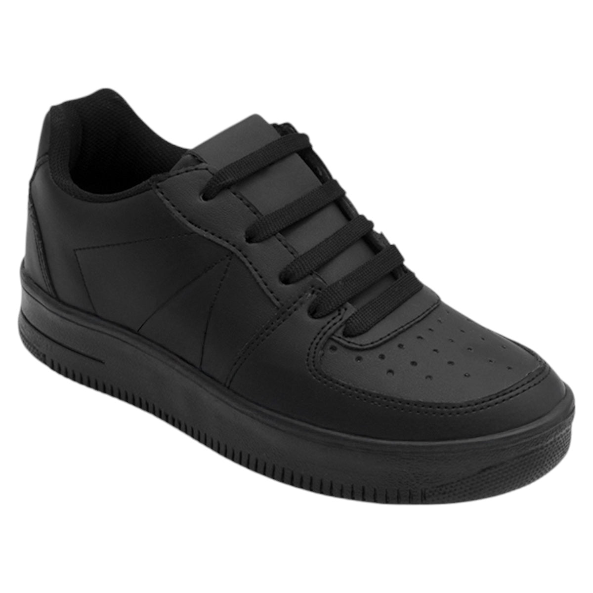 Foto 2 pulgar | Tenis Con Cordones Exterior Piel Vegana Color Negro Para Mujer De Rbcollection