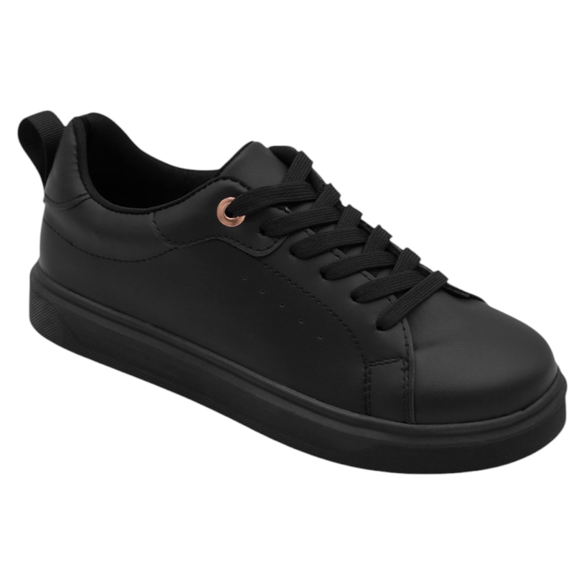 Foto 2 pulgar | Tenis Con Cordones Exterior Sintético Color Negro Para Mujer De Rbbasics