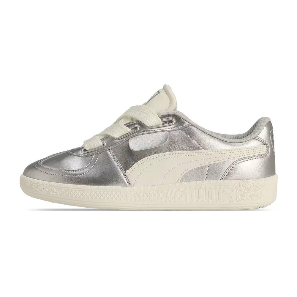 Foto 2 pulgar | Tenis Puma Palermo Wide Lace Metallic Mujer Metalico Plateado