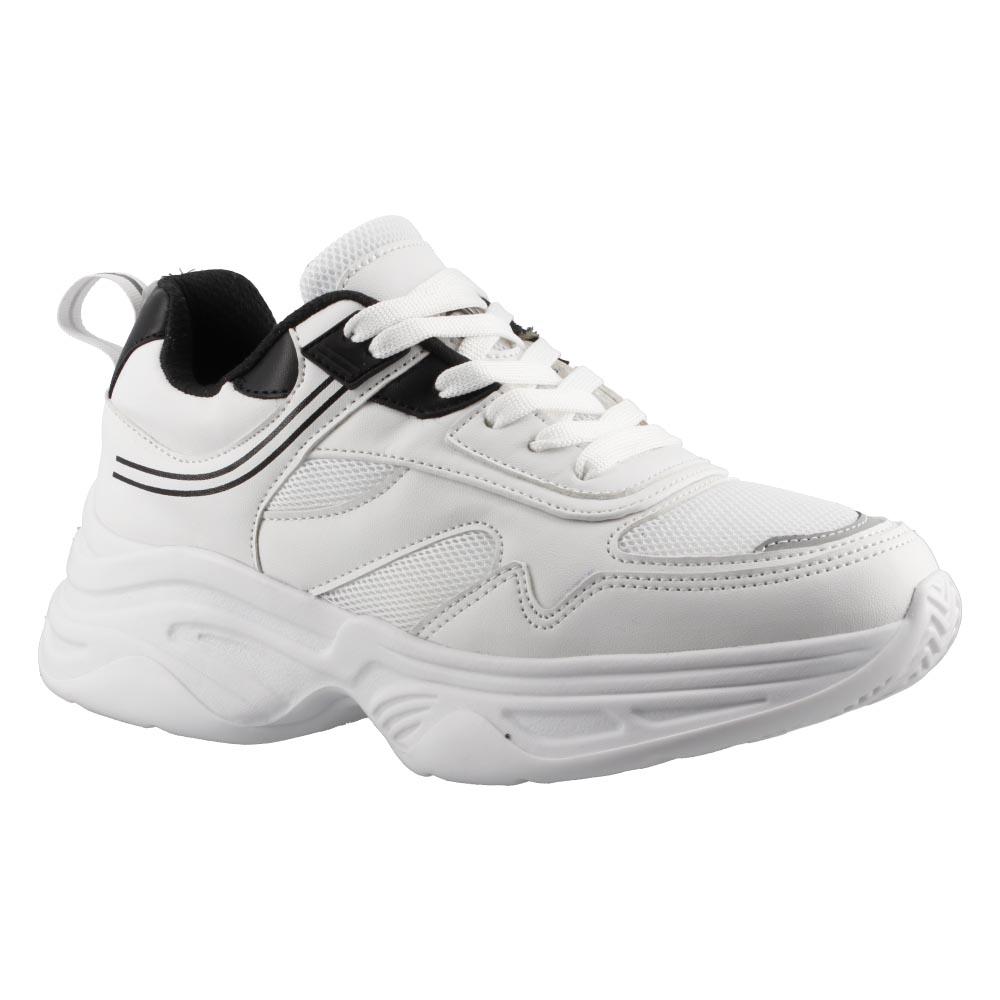 Foto 3 pulgar | Tenis Mujer Ovx Comodo Sports Altos Moda Blanco