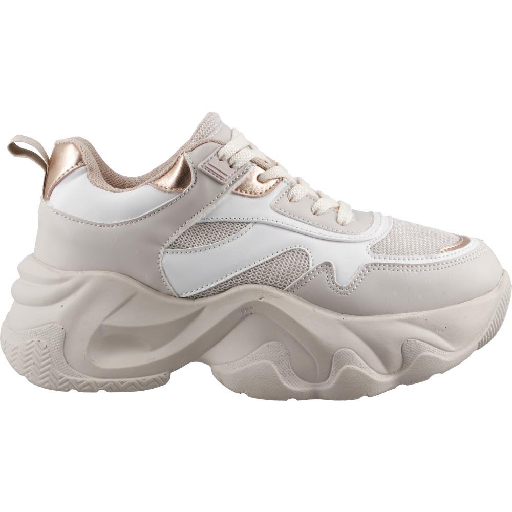 Foto 2 pulgar | Tenis Mujer Ovx Altos Comodos Moda Beige
