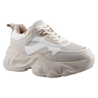 Foto 2 | Tenis Mujer Ovx Altos Comodos Moda Beige