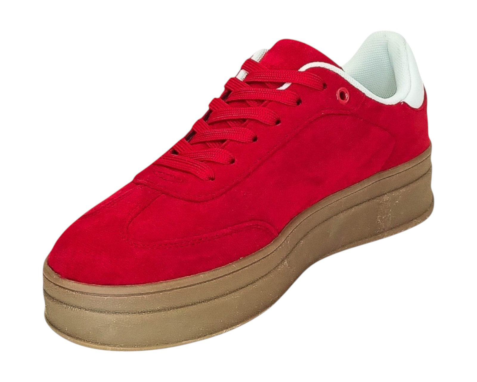 Foto 7 pulgar | Tenis Para Mujer Lob Footwear Pu Suede Rojo 57005007