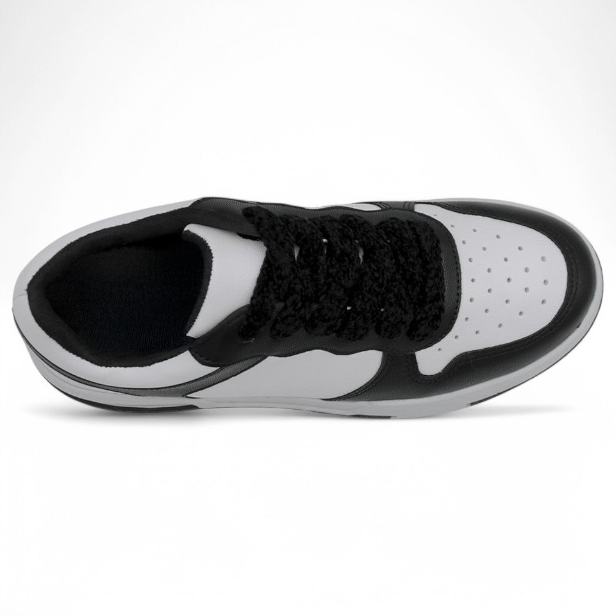 Foto 6 pulgar | Tenis Con Cordones Exterior Piel Vegana Color Negro Para Mujer De Rbbasics