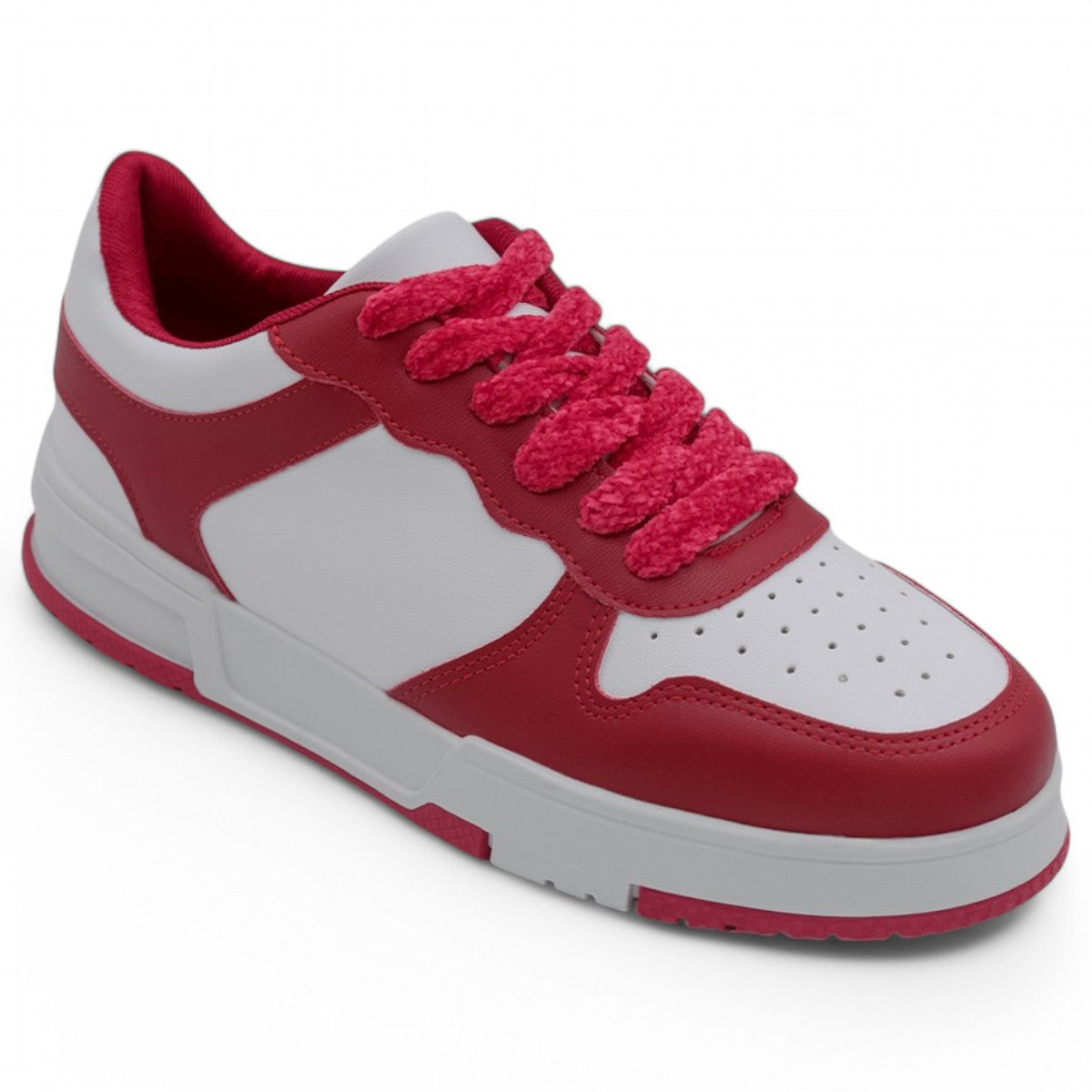 Foto 2 pulgar | Tenis Con Cordones Exterior Piel Vegana Color Rojo Para Mujer De Rbbasics