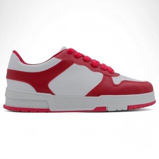 Foto 2 | Tenis Con Cordones Exterior Piel Vegana Color Rojo Para Mujer De Rbbasics