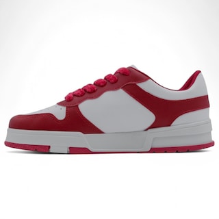 Foto 4 | Tenis Con Cordones Exterior Piel Vegana Color Rojo Para Mujer De Rbbasics