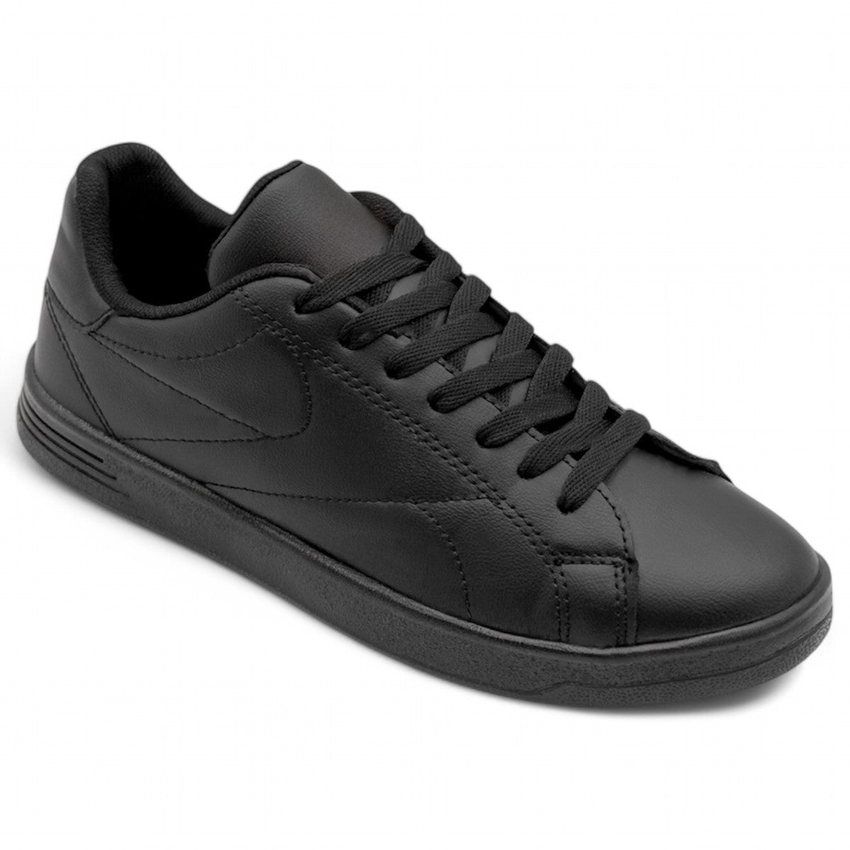 Foto 2 pulgar | Tenis Con Cordones Exterior Piel Vegana Color Negro Para Mujer De Rbcollection