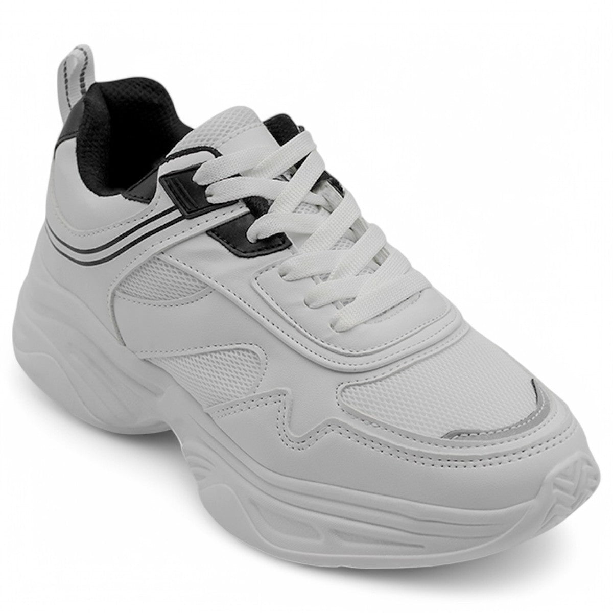 Foto 2 pulgar | Tenis Tipo Deportivo Exterior Piel Vegana Color Blanco Para Mujer De Rbcollection