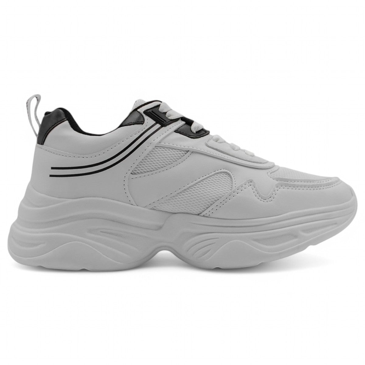 Foto 3 pulgar | Tenis Tipo Deportivo Exterior Piel Vegana Color Blanco Para Mujer De Rbcollection