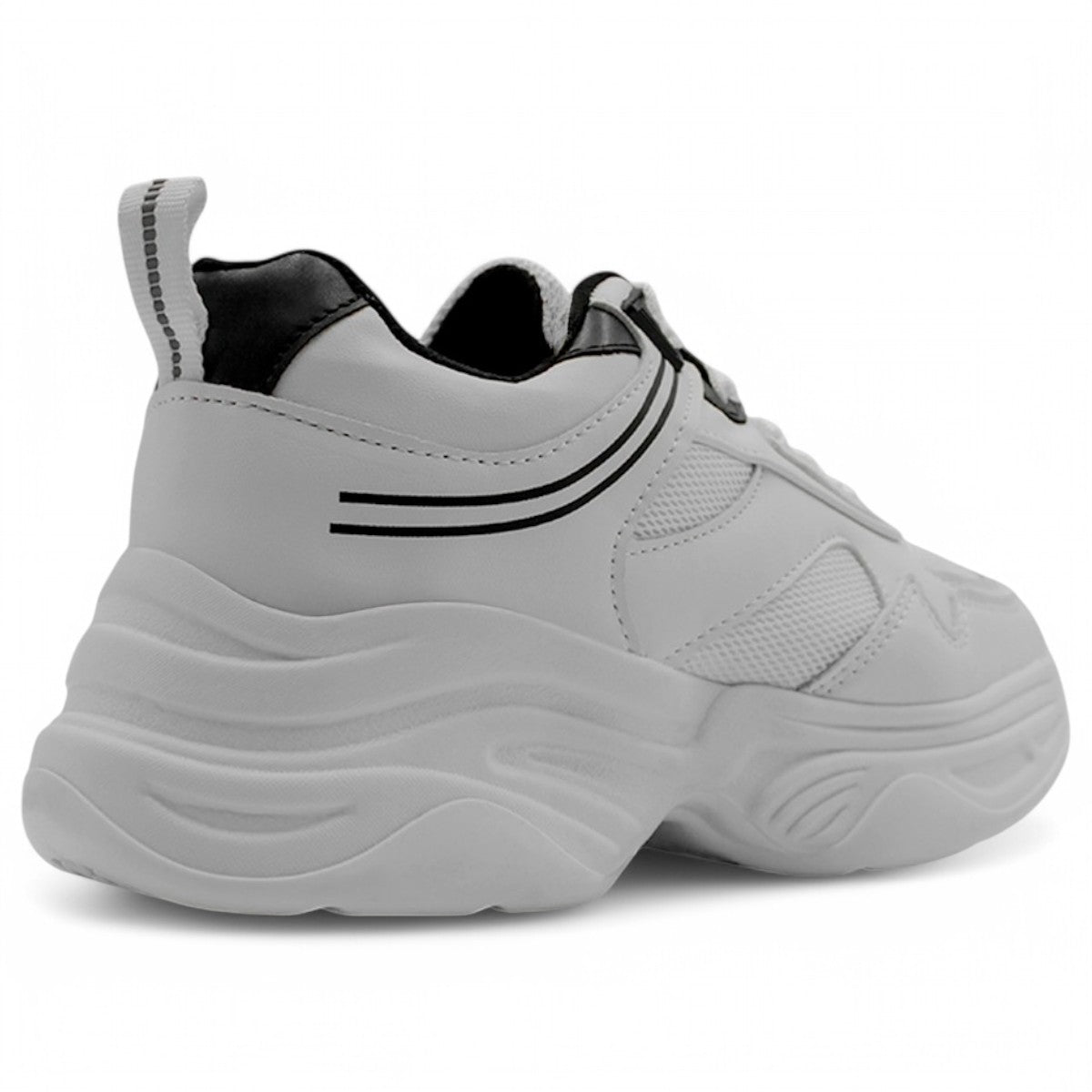 Foto 3 | Tenis Tipo Deportivo Exterior Piel Vegana Color Blanco Para Mujer De Rbcollection