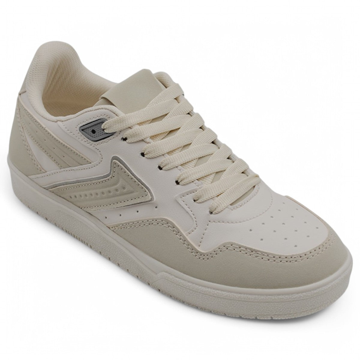 Foto 2 pulgar | Tenis Con Cordones Exterior Piel Vegana Color Beige  Para Mujer De Rbcollection
