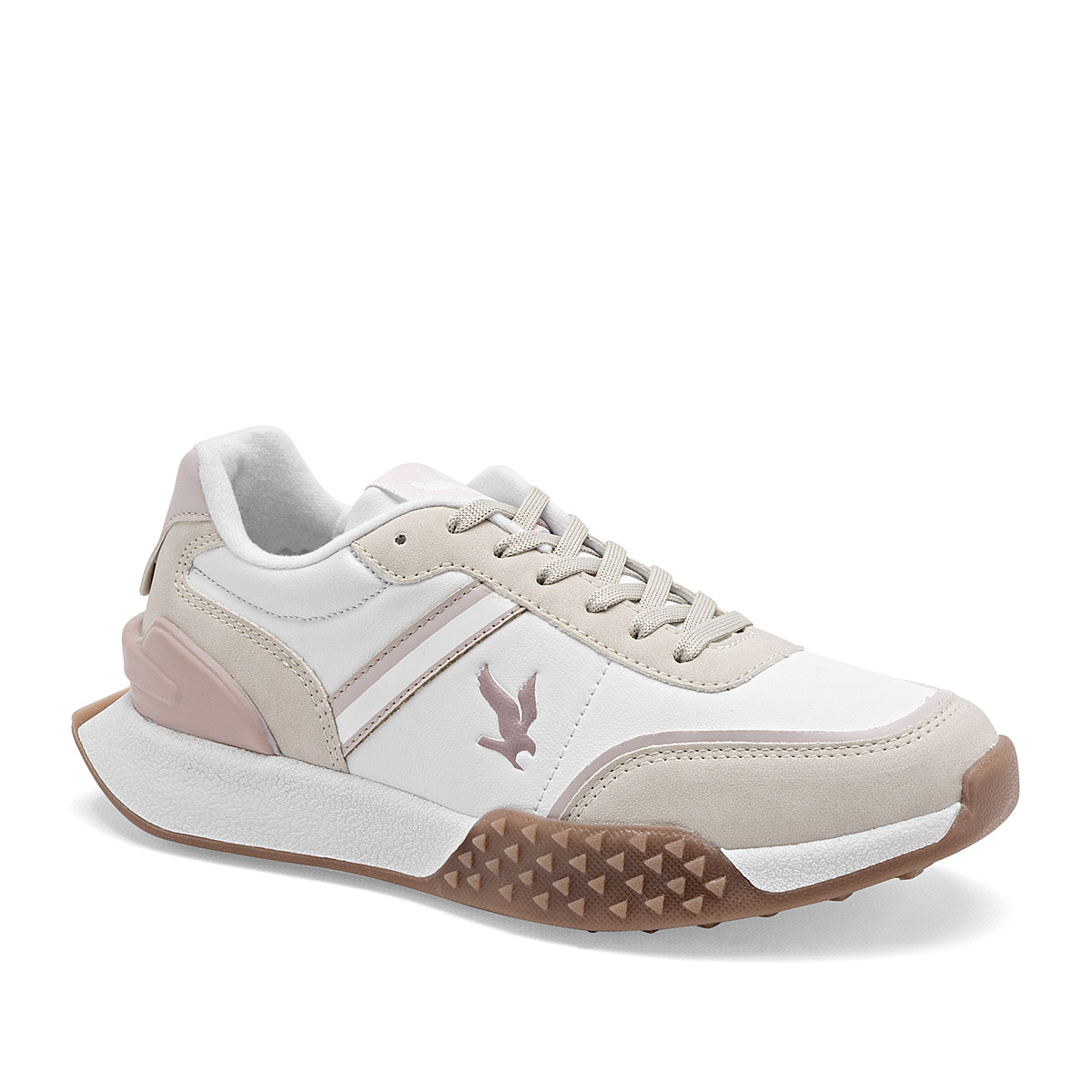 Foto 2 pulgar | American Fire Tenis Urbano Para Mujer Blanco Beige Rosa Cod.131772